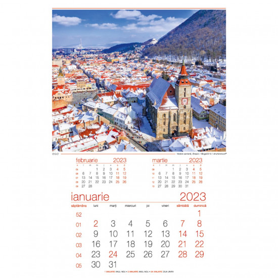 Calendar de perete ROMANIA 2023