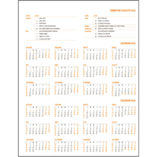 Agenda saptamanala LUX 2026 - imitație piele