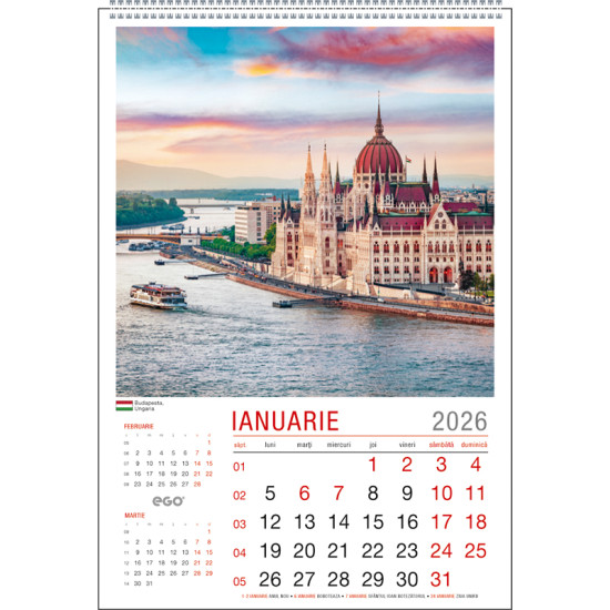Calendar de perete ORASE EUROPENE 2026