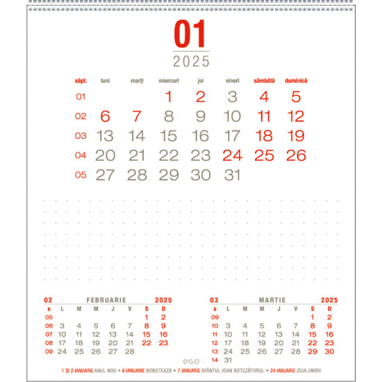 Calendar de birou PVC PRISMA 2026