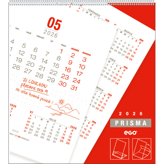 Calendar de birou PU PRISMA 2026