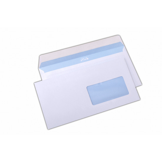 Plic DL, siliconic, cu fereastra pe dreapta, alb, 1000 buc.